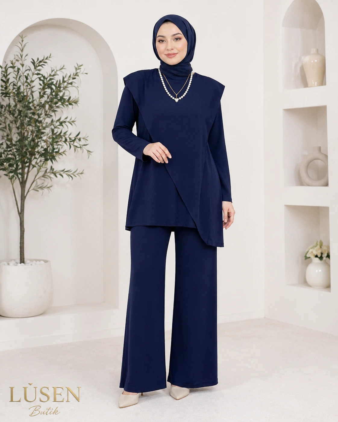 LUSEN BUTİK LACİVERT TAKIM