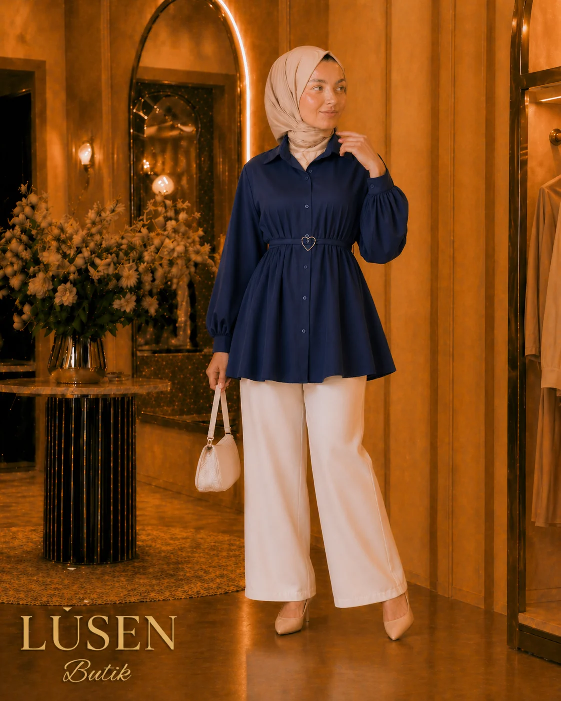 LUSEN SEVGİ GÖMLEK LACİVERT