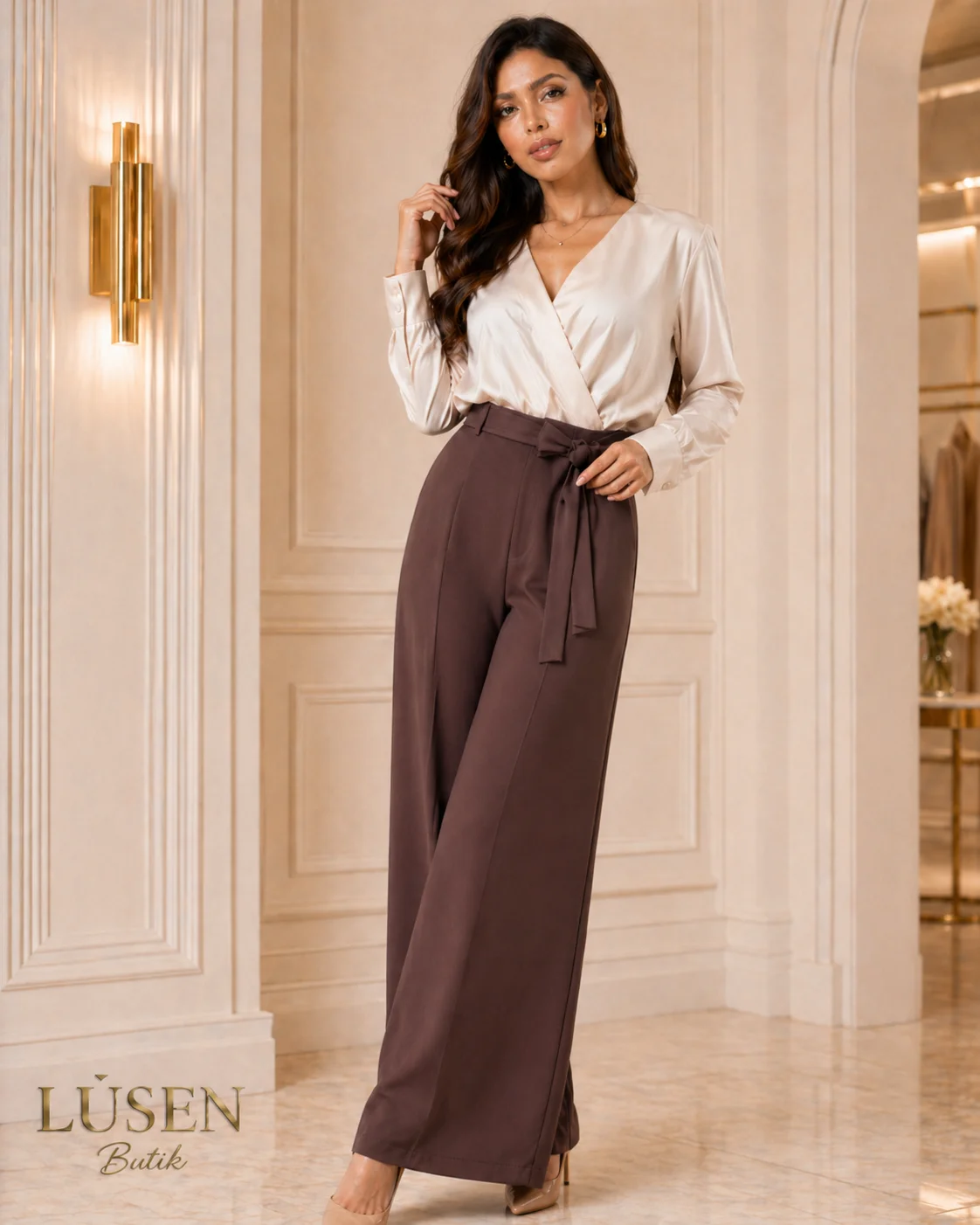 LUSEN DEREN PANTOLON KAHVERENGİ