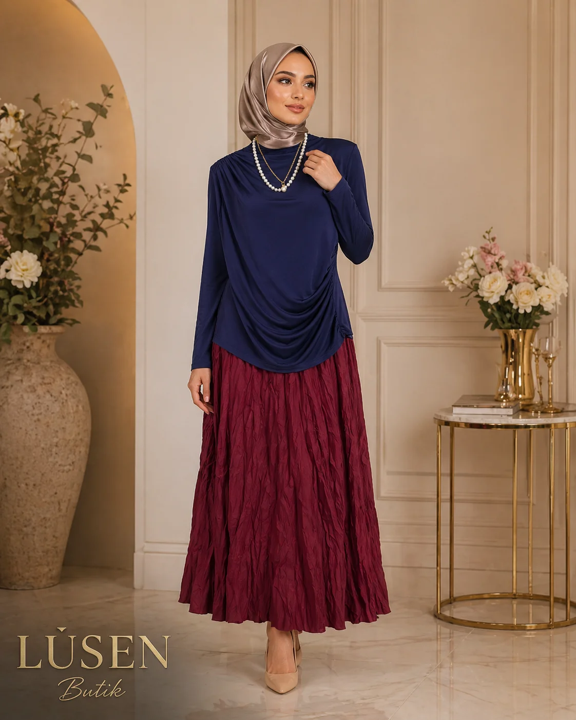 LUSEN SENDY BLUZ & KRAŞ ETEK KOMBİN 2
