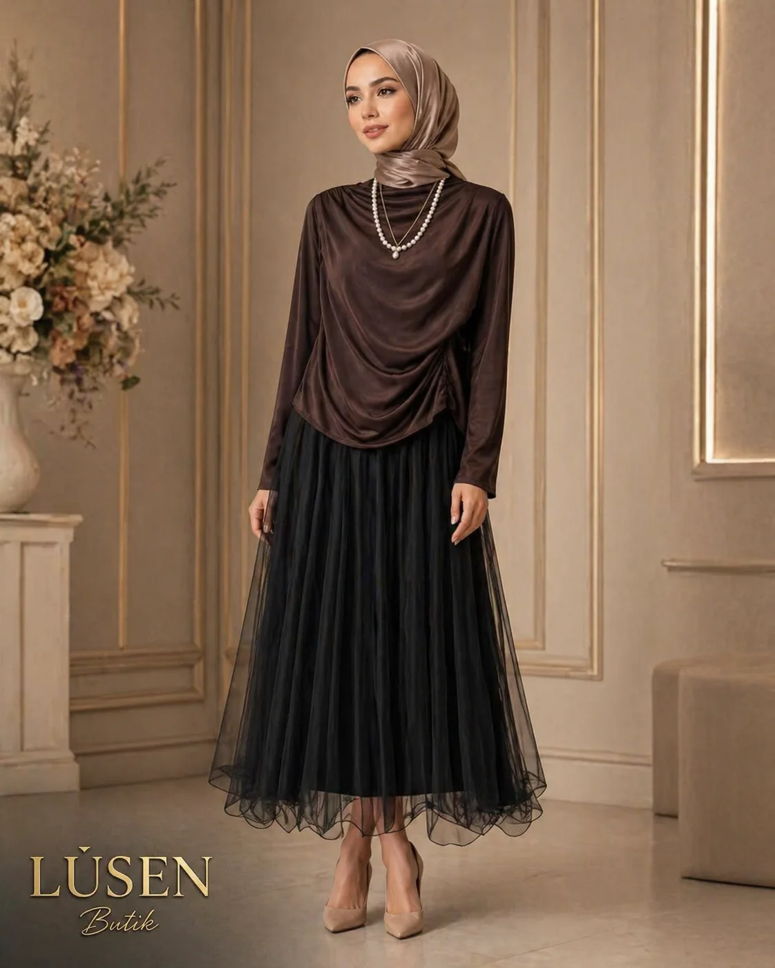 LUSEN SENDY BLUZ & TÜL ETEK KOMBİN